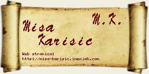 Miša Karišić vizit kartica